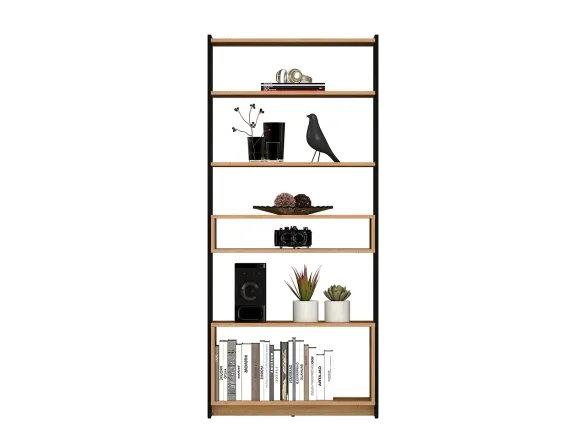 Regał wysoki TRIS 04 dąb artisan-czarny 80x180 - 1TRIS04-001