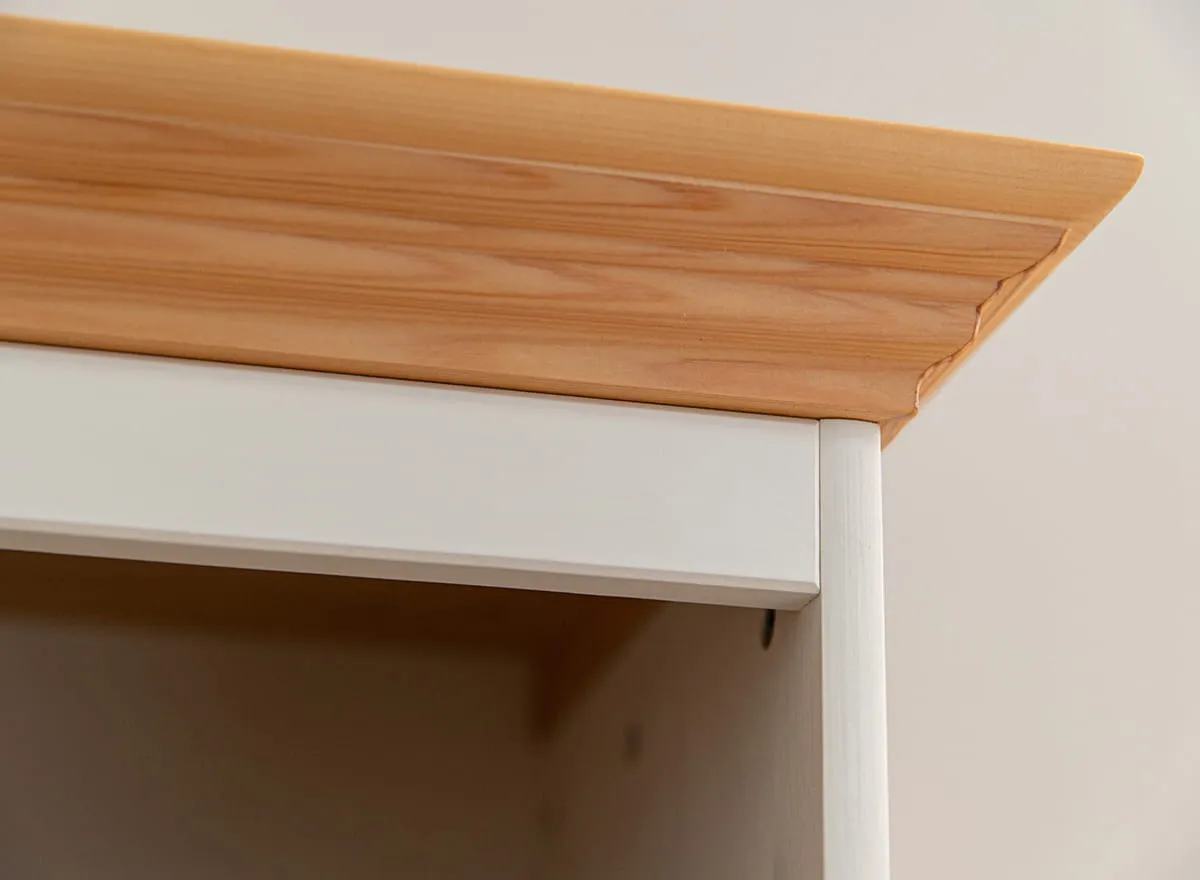 Szafka RTV z 2 szufladami BELLUNO ELEGANTE 167 cm biała, naturalna sosna - PL010B/P