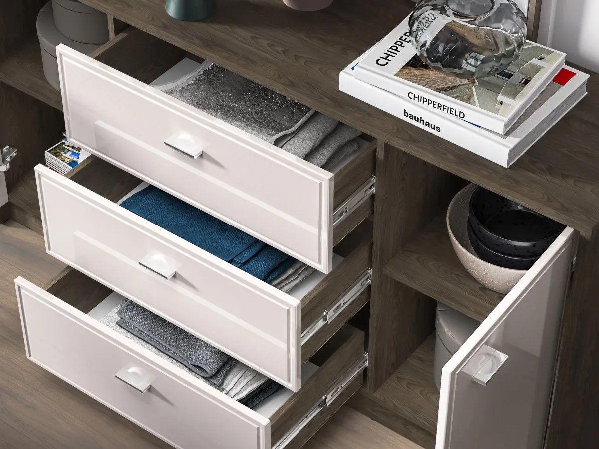 Komoda 2-drzwiowa z szufladami AVANTE 160x85 kaszmir dąb Windmill - 1AVAN04-001