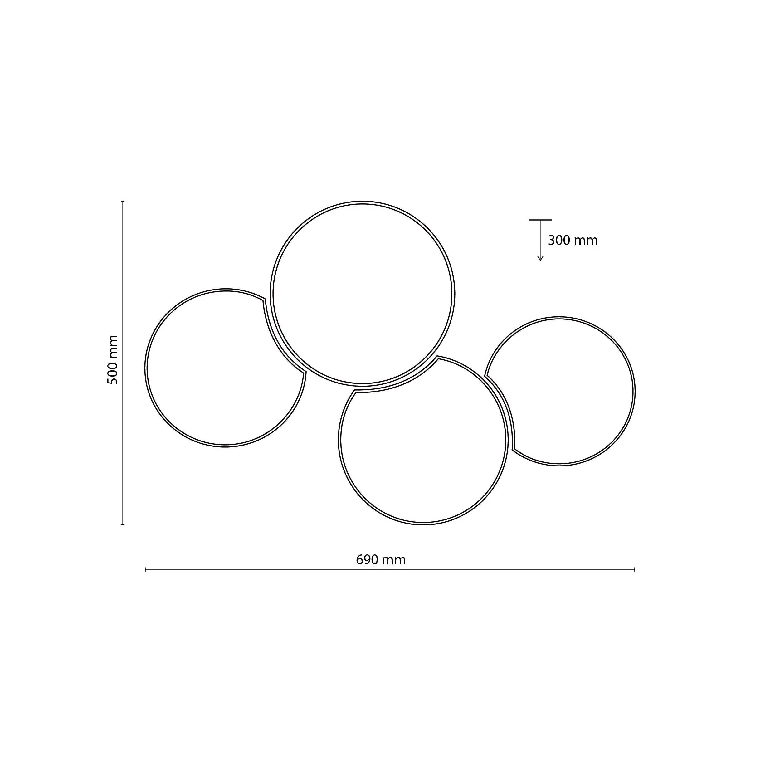 Lampa sufitowa MONA biała 69x50x30cm - TK_3442