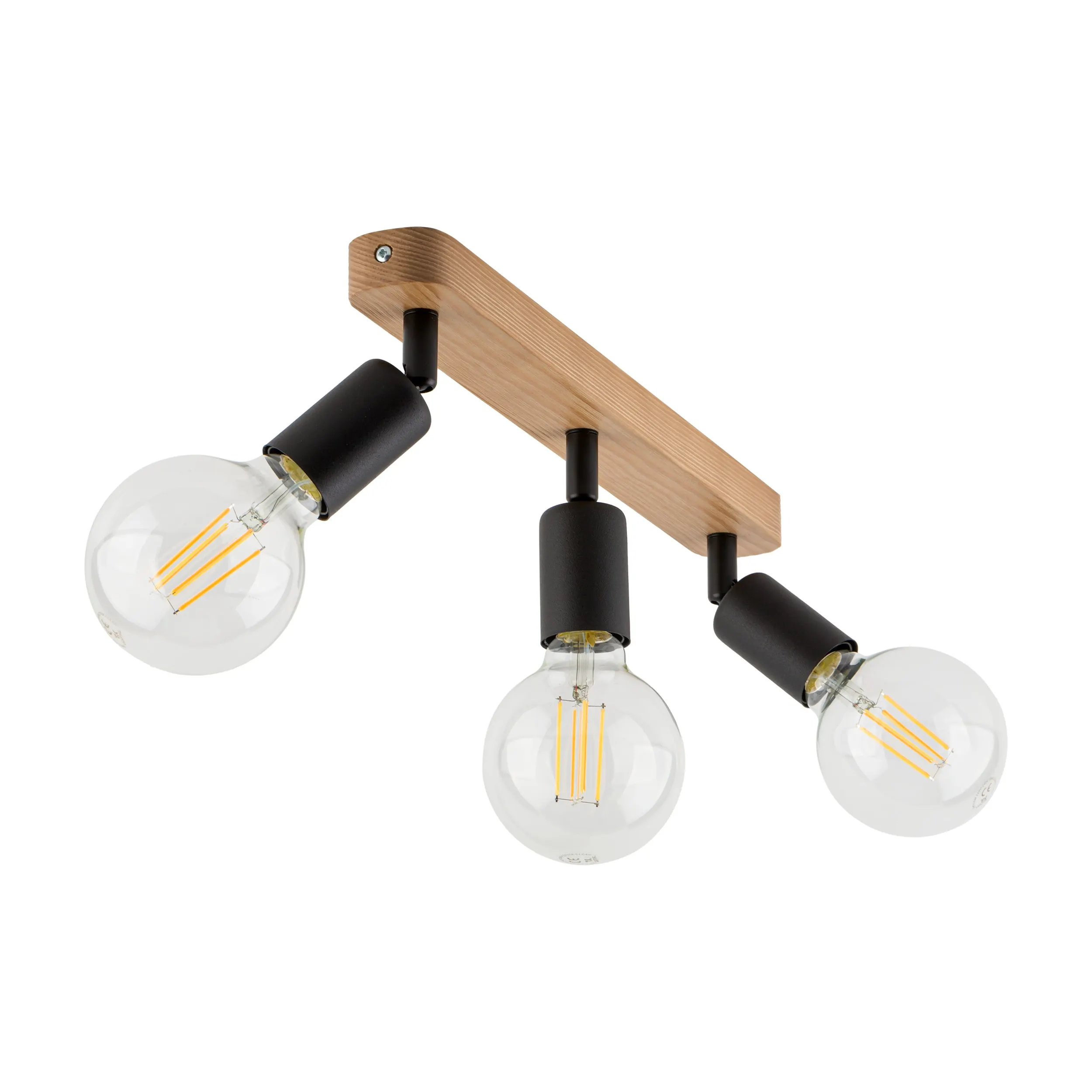 Lampa Sufitowa SIMPLY WOOD drewniana czarna regulowana 51cm - TK_4750