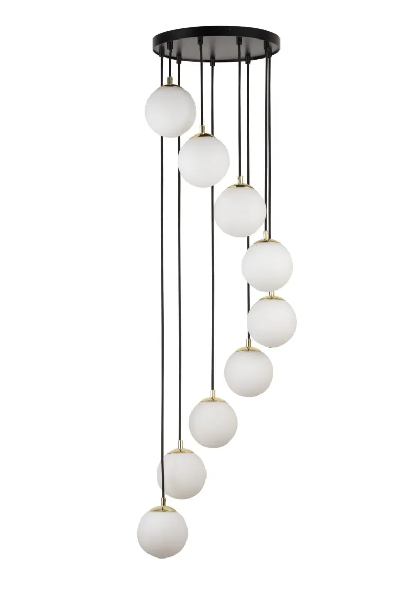 Lampa wisząca PIANO 9 czarno-złota