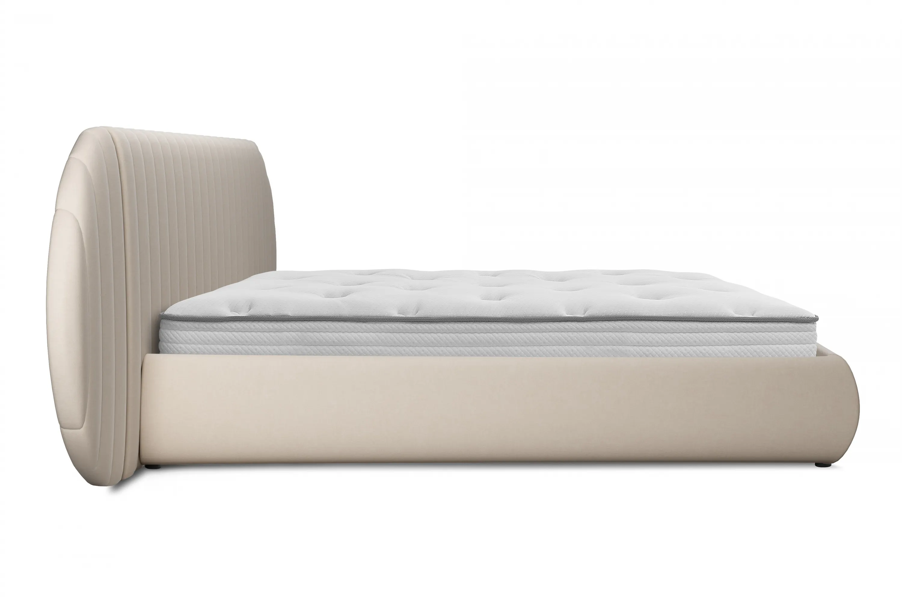 Łóżko Galin z pojemnikiem / 160x200 / Velluto 2 - kremowy - B_158502