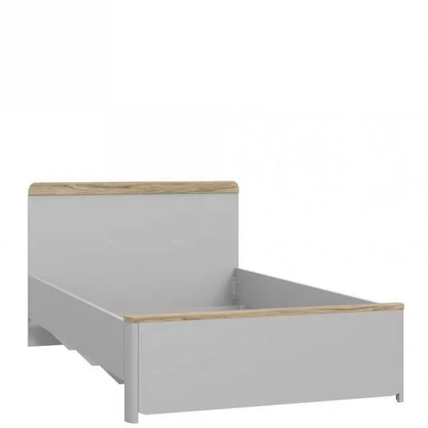 Łóżko z zagłówkiem SURFINIO 120x200 szare dąb catania Łóżko z zagłówkiem SURFINIO 120x200 szare dąb catania