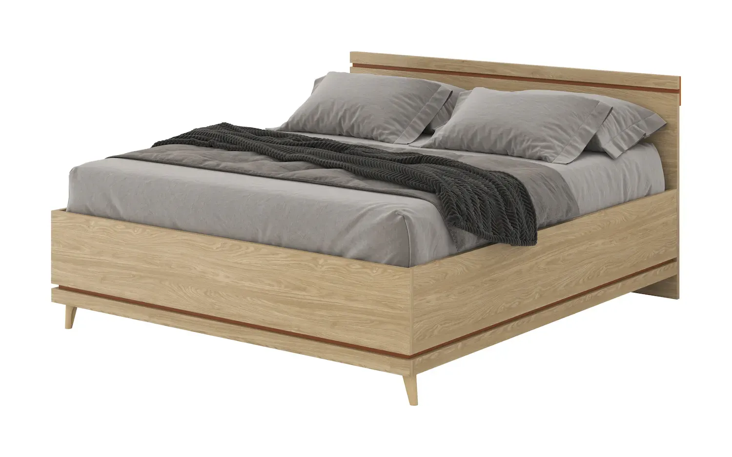 Łóżko z zagłówkiem SCANDI 32 180cm dąb ceglany - 24D5OH32