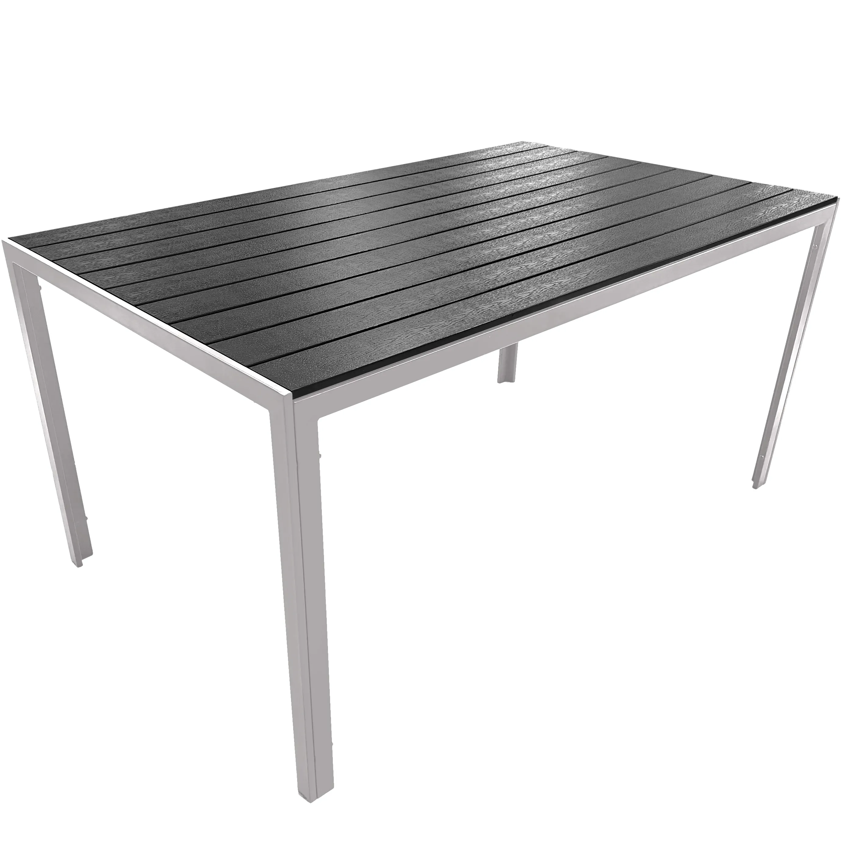 Zestaw Mebli Luxury stół 180x90cm + 8 składanych krzeseł czarno-srebrny - DLG_95628