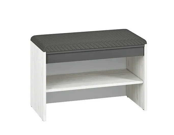 Szafka na buty z siedziskiem otwarta HYGA 03 sosna śnieżna, antracyt 70x47x34