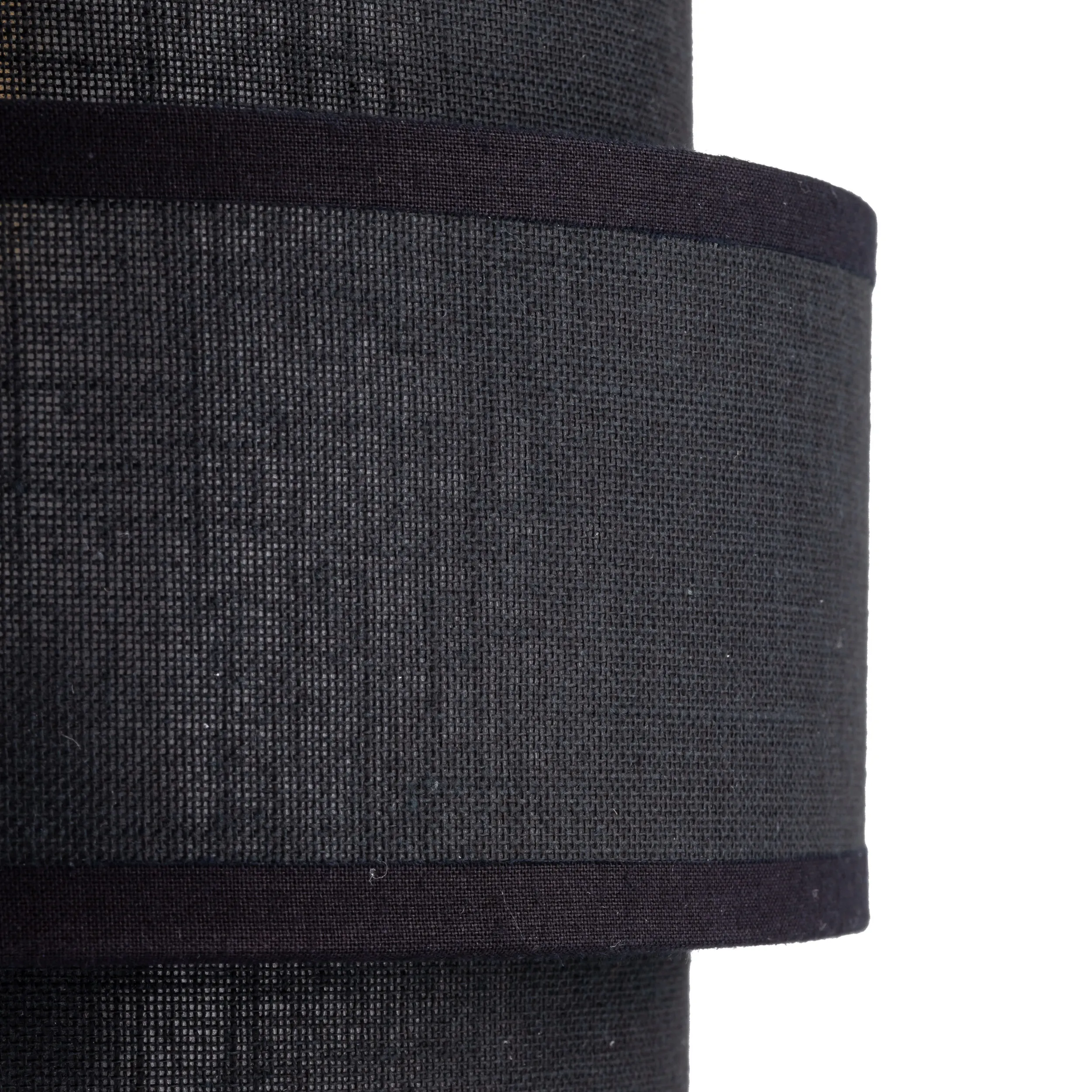 Lampka nocna CALISTO czarna z okrągłym kloszem z tkaniny 38x20cm - TK_5895