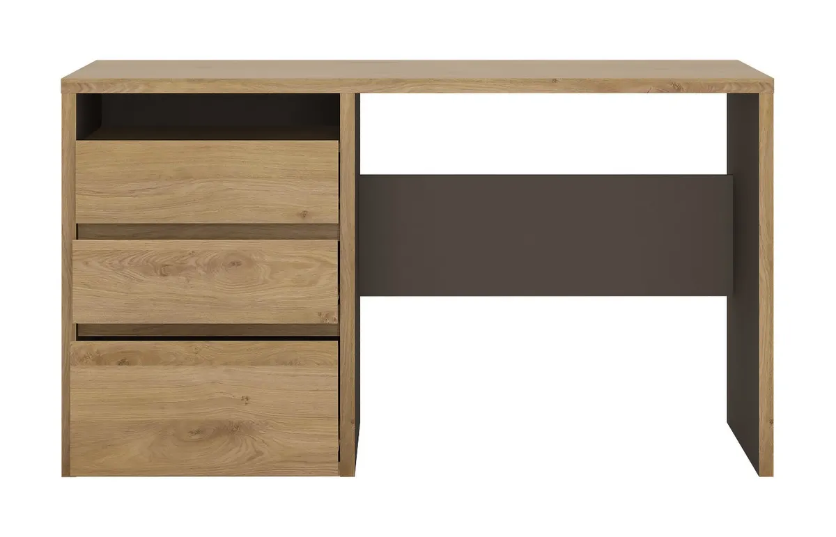Biurko z 3 szufladami SHETLAND TYP 80 Dąb Shetland, Szary - 6003005000897