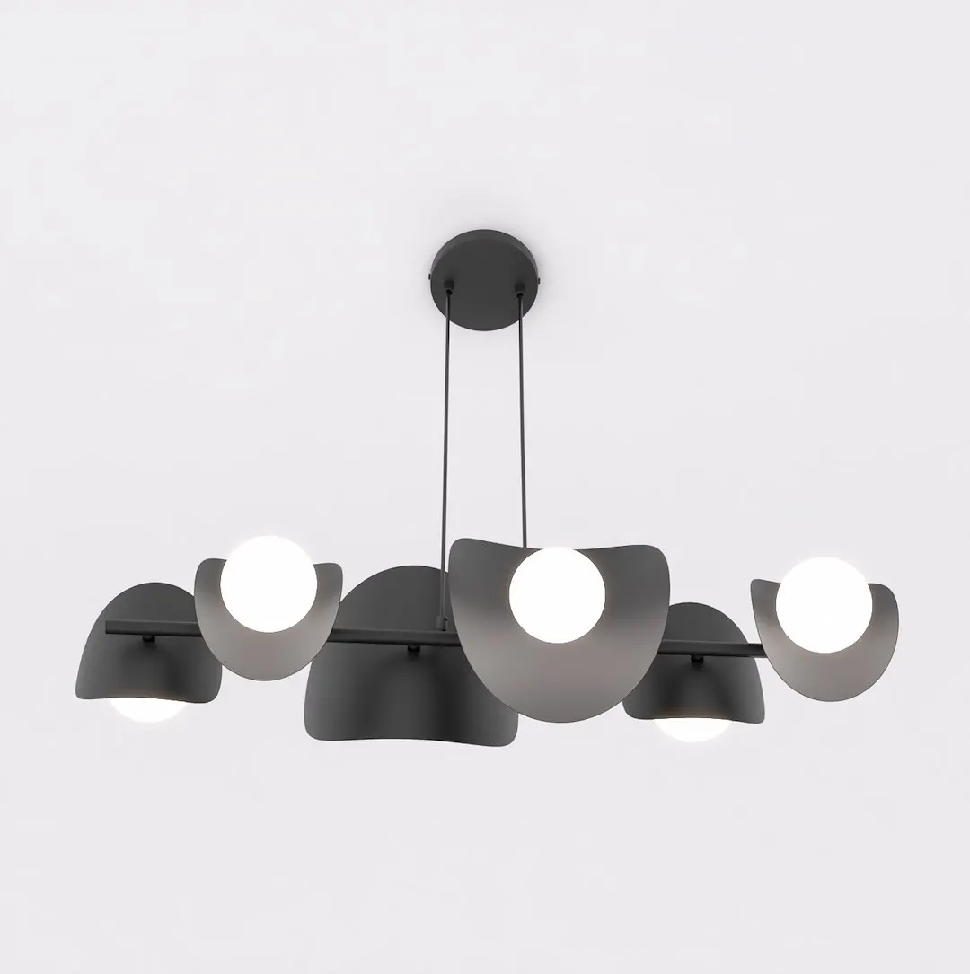 Lampa wisząca metalowa ELEMENTI 6 czarna — zdjęcie 4