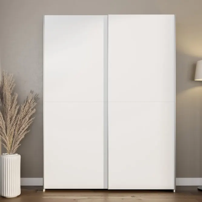 Szafa 2-drzwiowa HOME NOOK drążek i półki drzwi przesuwne 150cm biała - HMNS72231-120