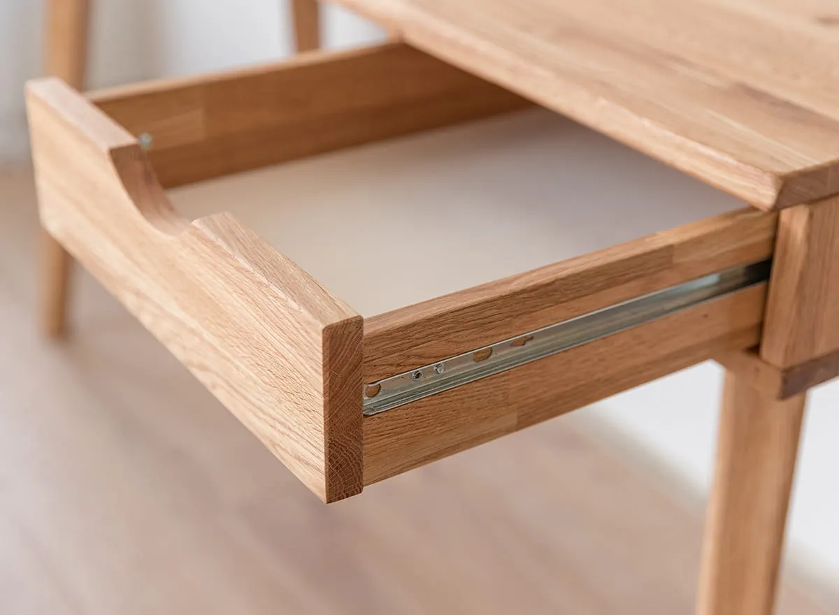 Biurko z 2 szufladami dębowe olejowane 138x55x75 cm Simona II - KULSIM2