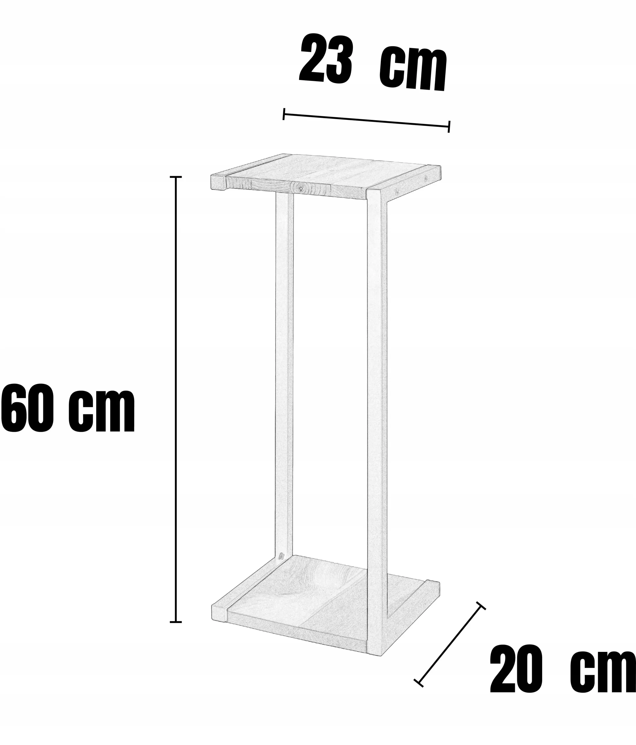 Kwietnik stojący metalowy AMIENS S czarny naturalny - LD_TZ000227