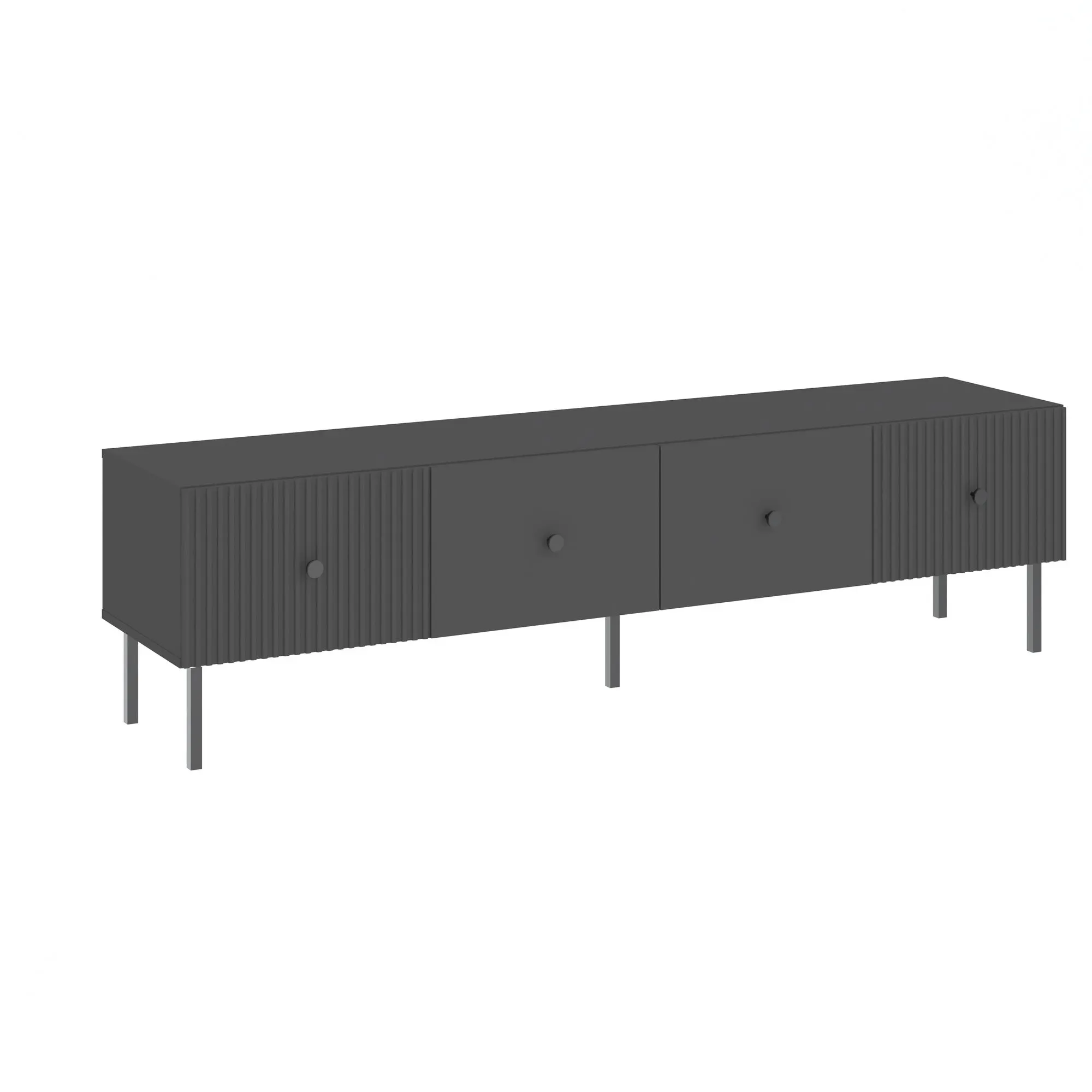 Szafka RTV 2-drzwiowa VIENA ryflowany front antracyt