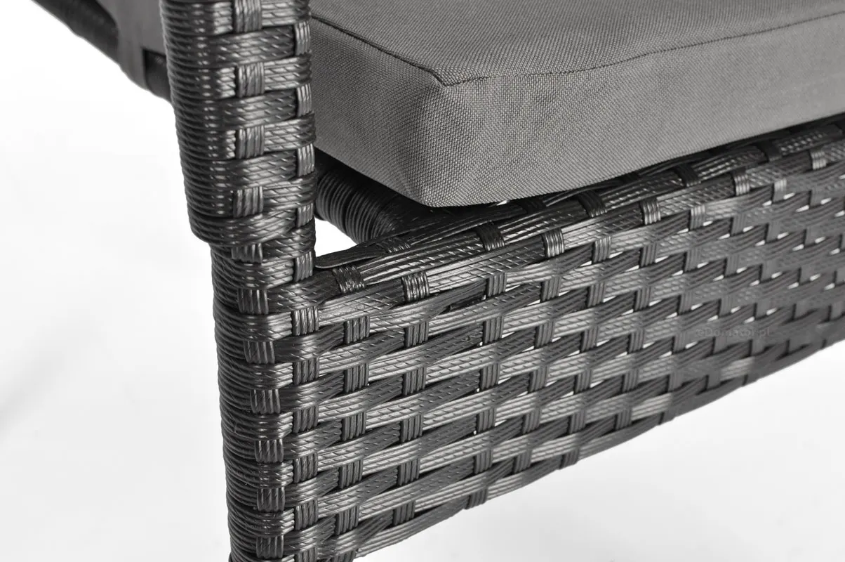 Krzesło ogrodowe z podłokietnikami MALAGA technorattan czarne - FE5906948124370