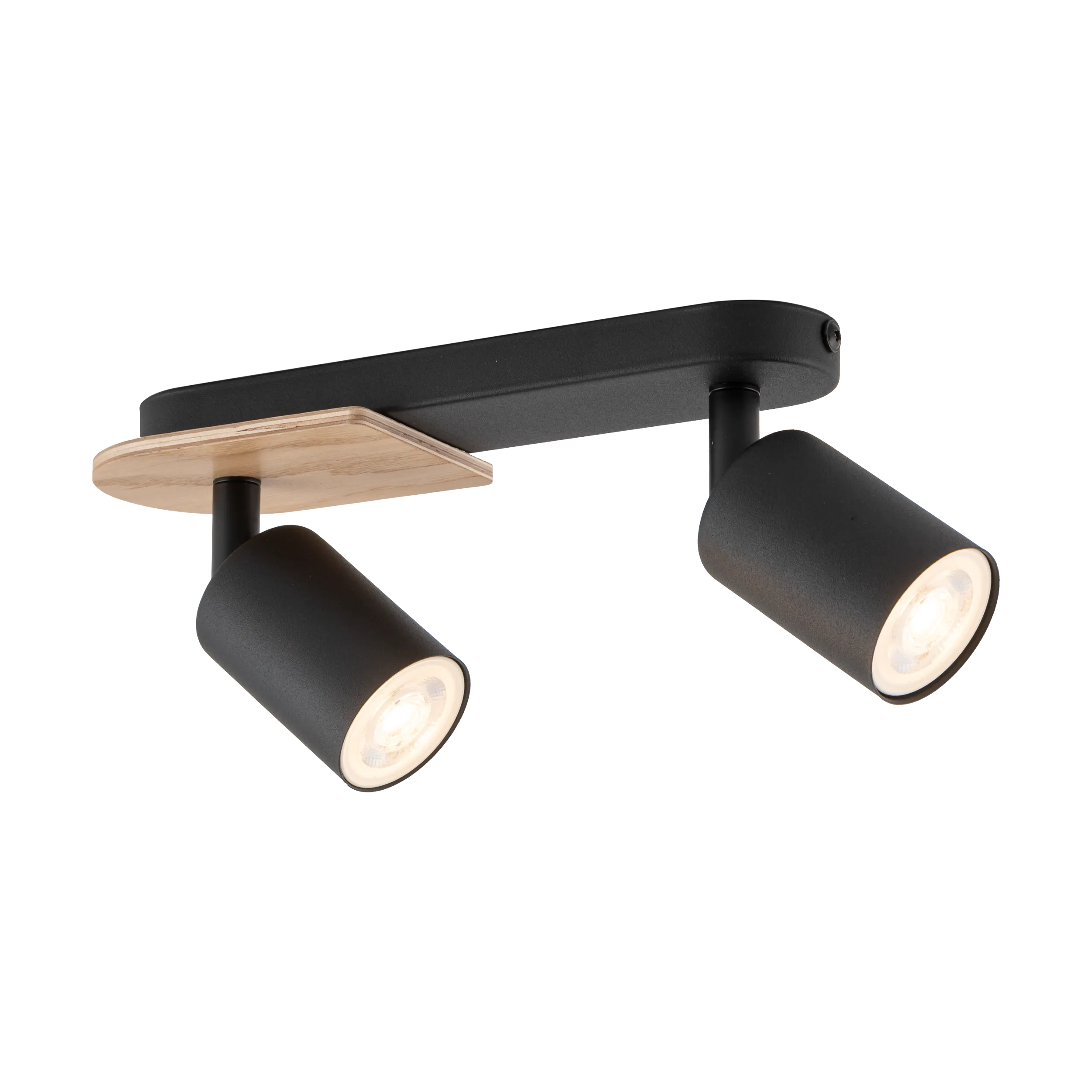 Lampa sufitowa COVER czarna z drewnianym elementem regulowana na listwie 35x18x14cm - TK_4674