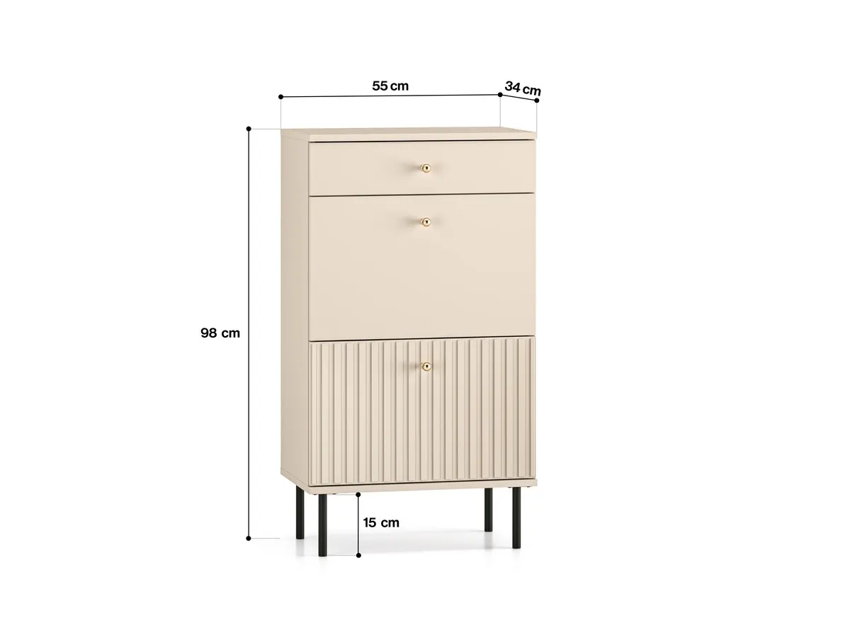 Szafka na buty z szufladą i 2 klapami SOPHIE 13 cashmere - 1SOPH13-001