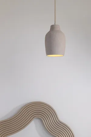 Lampa wisząca NORA A ceramiczny klosz beżowa - SI_41369
