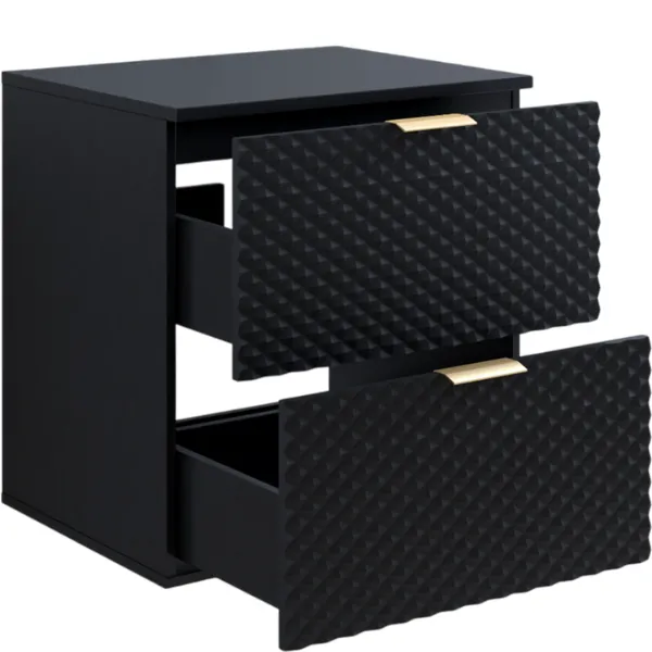 Szafka pod umywalkę LAURA wisząca z 2 szufladami 60 cm - czarna - 30W3NM47