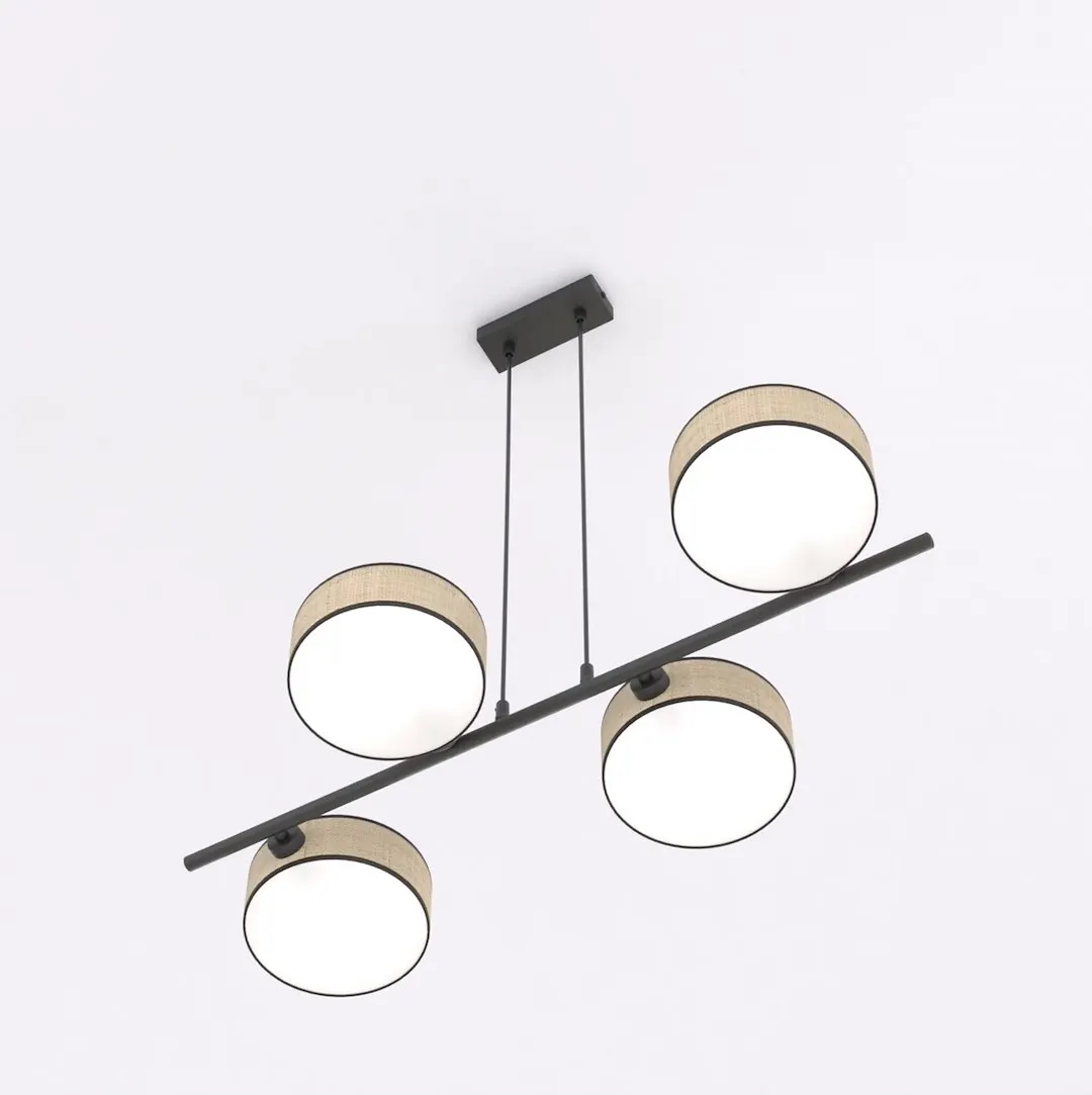 Lampa wisząca DRUMZ 4 abażur rattan - 1565/4