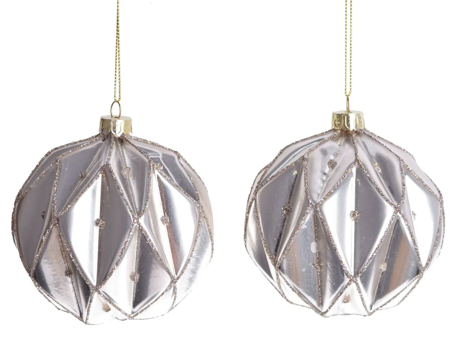 Komplet 2 bombek szklanych 3505 szampańskie