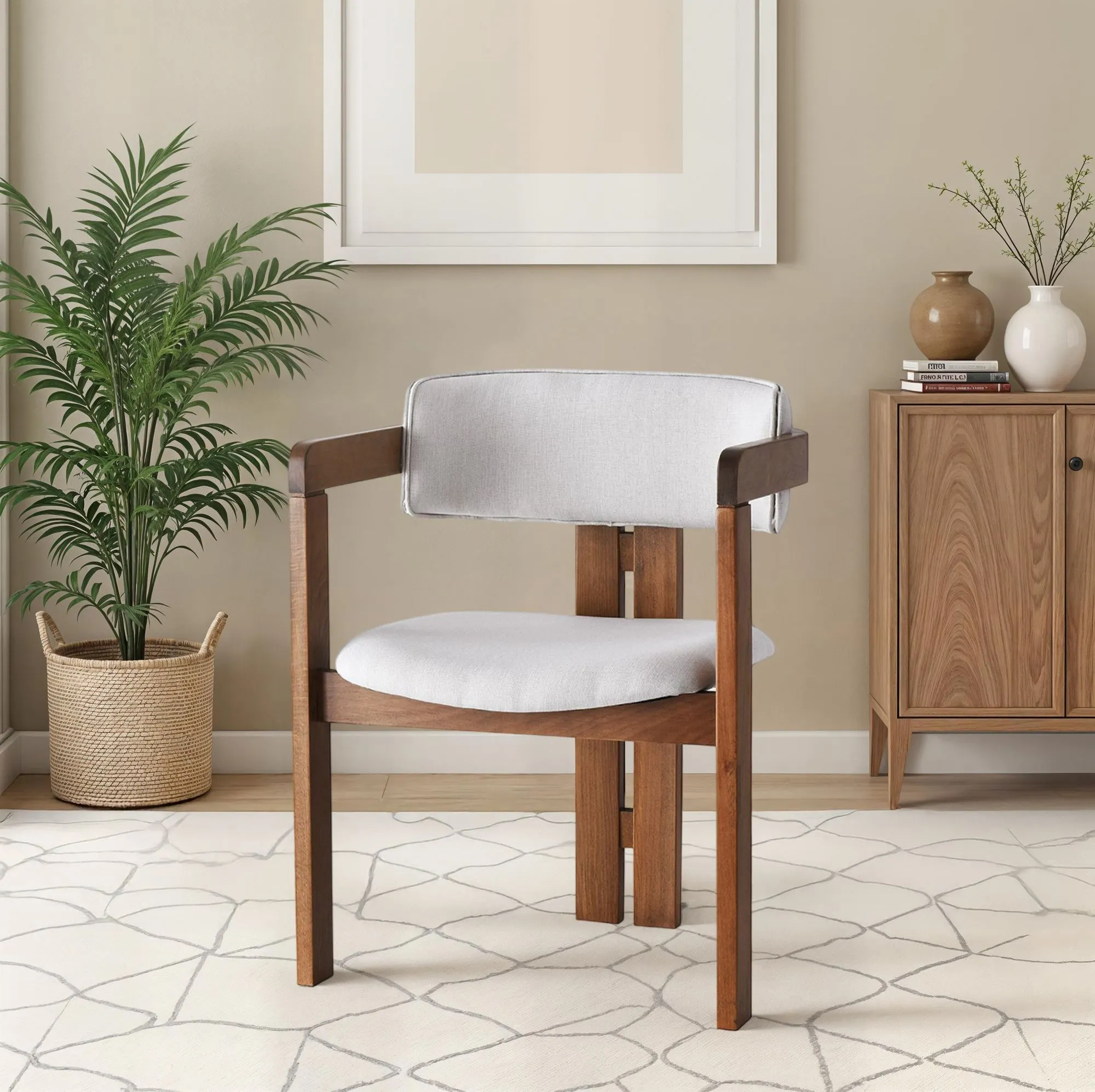 Krzesło drewniane z podłokietnikami CO - 011 orzech kremowy - ASI_974NMB1709