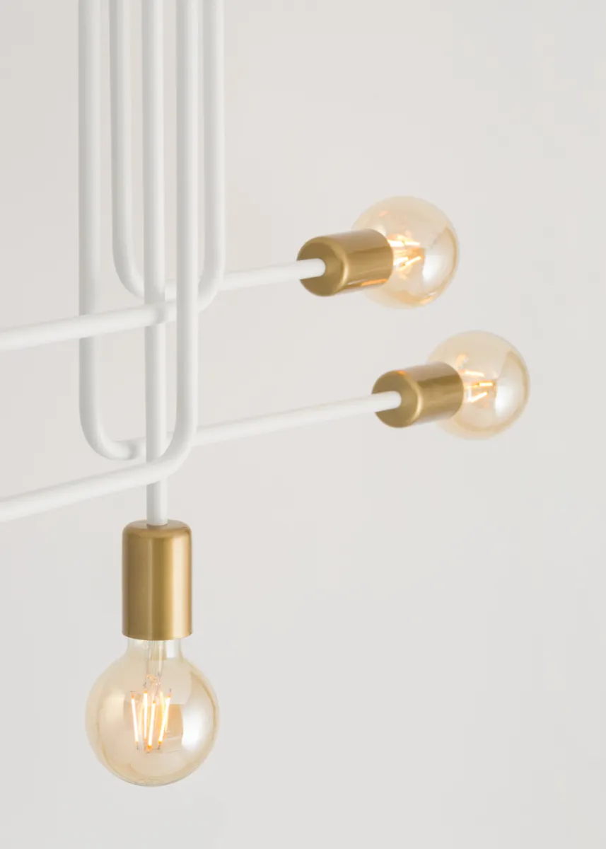 Lampa sufitowa/plafon GINO 5 biało-złoty - SI_32383