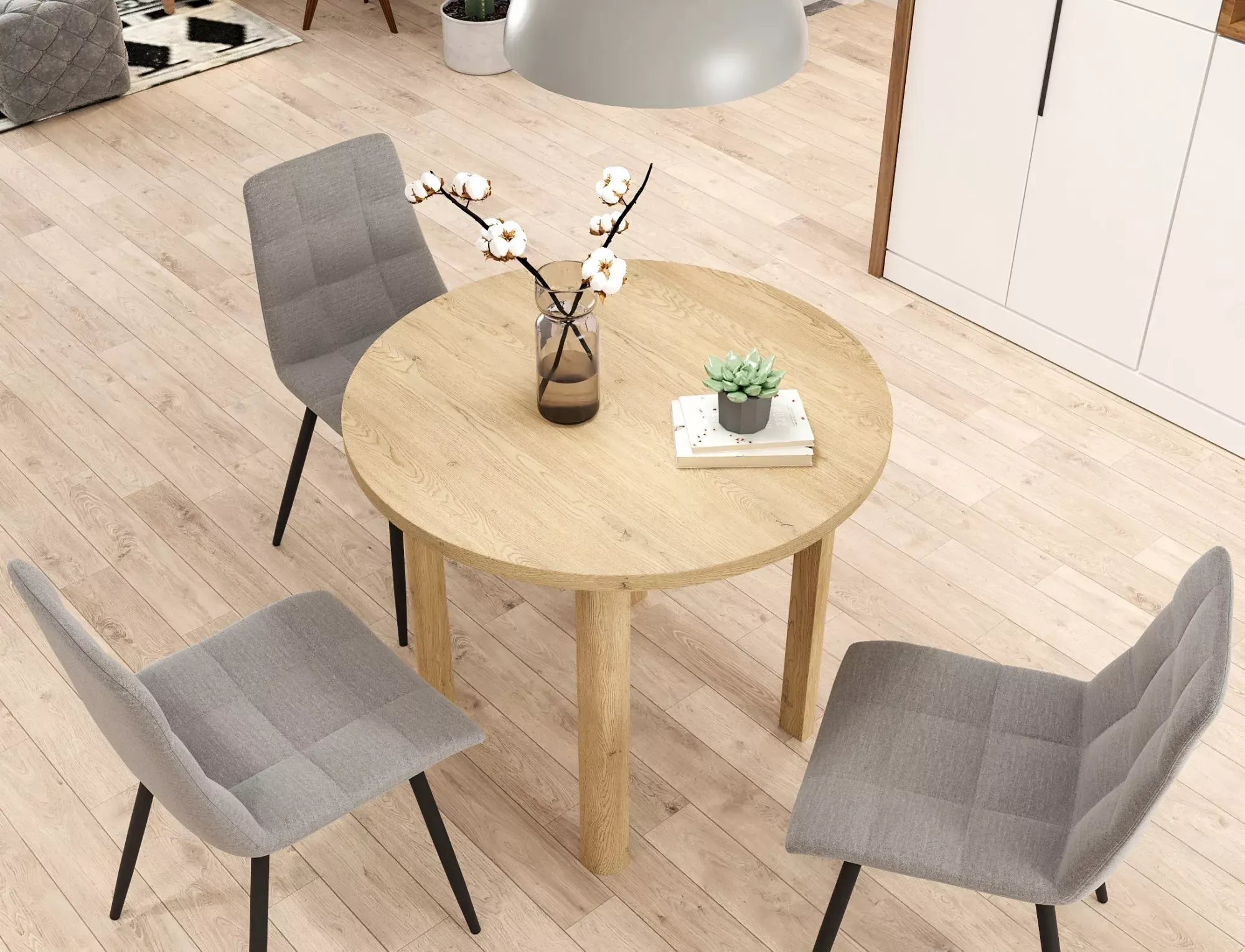 Stół jadalniany ADAM okrągły 80 cm dąb cremona torro - ADAMDCTFI80