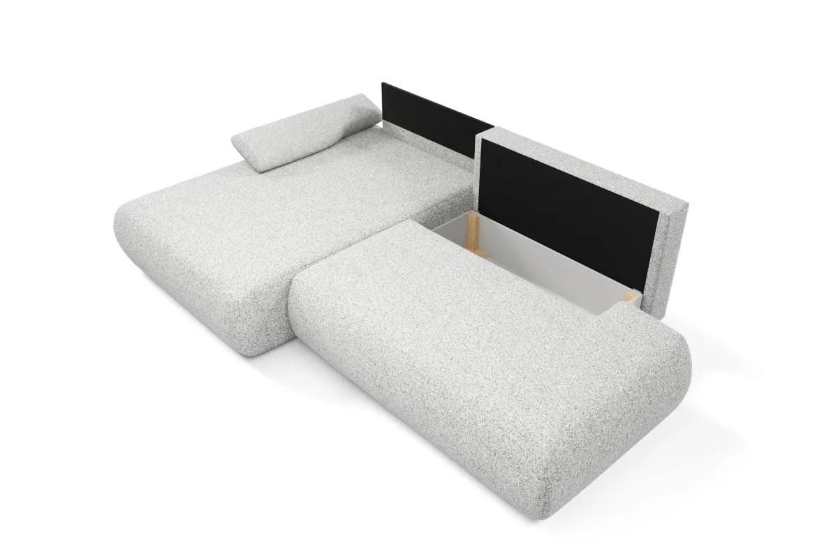 Narożnik rozkładany z pojemnikiem PUENTE 286 cm lewostronny jasnoszary - PUENTE_NAR_PUENTE80_L