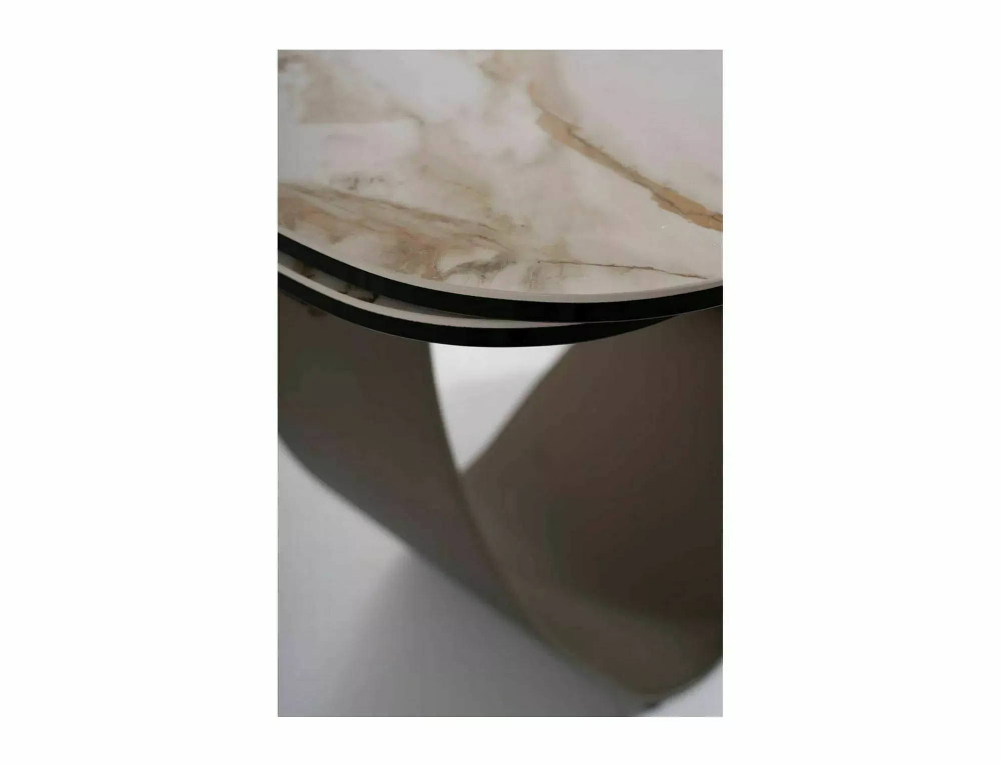 Stół rozkładany INFINITY CERAMIC 95x160(240) Amber Bianco biały stelaż miedziany - INFINITYBBR160