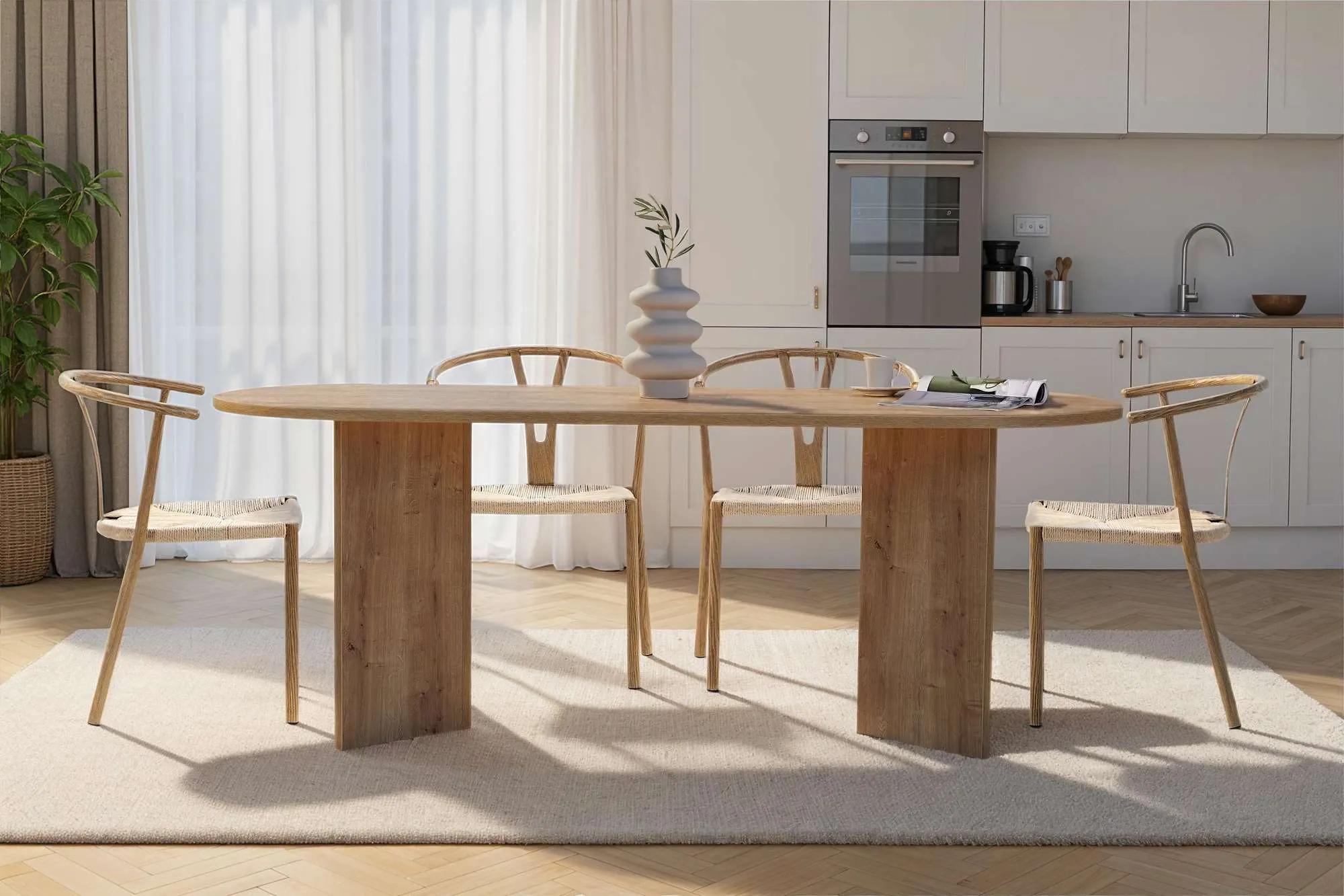 Stół owalny SABELLA 90x200 dąb sapphire — zdjęcie 8