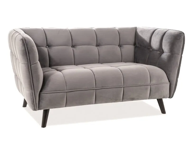 Sofa 2-osobowa CASTELLO 2 VELVET Bluvel 14 szara wenge Signal Sofa 2-osobowa CASTELLO 2 VELVET Bluvel 14 szara wenge Signal