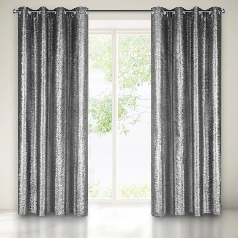 ZASŁONA GOTOWA GLOSSY 140X250 CM CZARNY