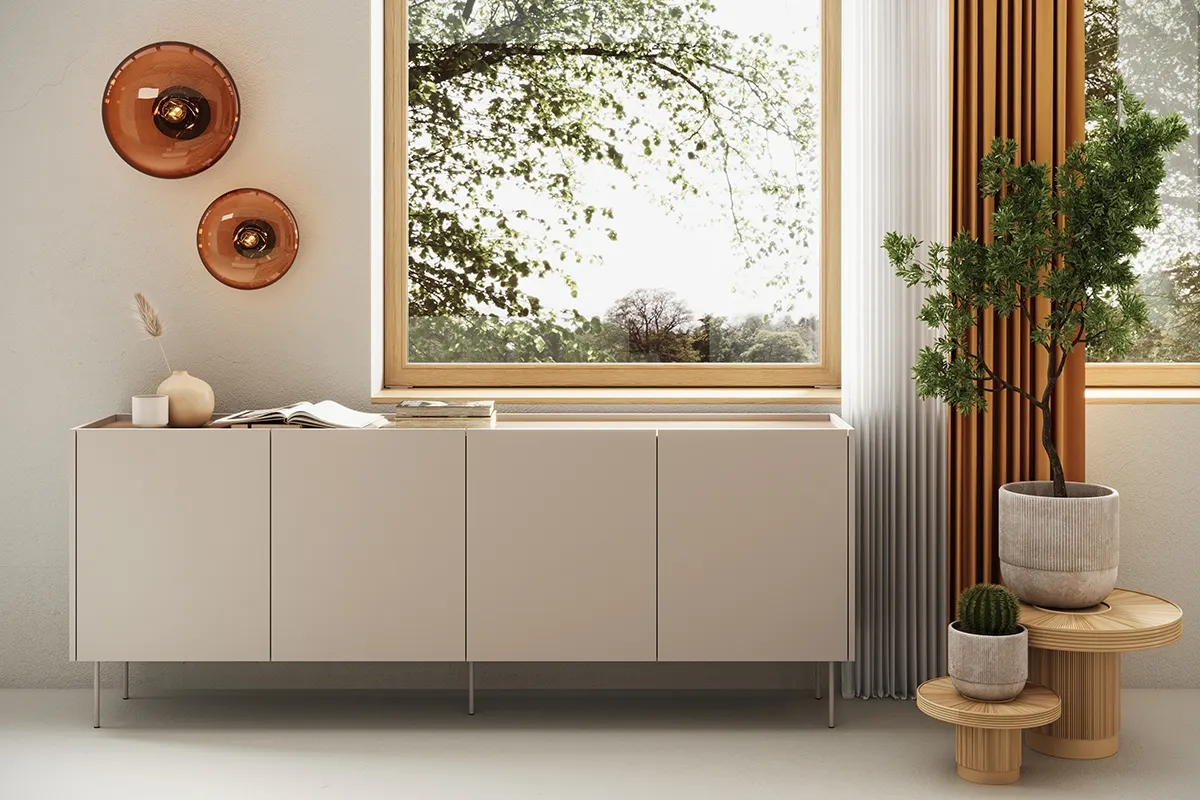 Komoda DESIN 220 z 2 szufladami - kremowa - dąb nagano - B_149000