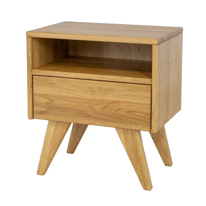 Szafka nocna dębowa SN301 Naturalny DREWMAX — zdjęcie 2