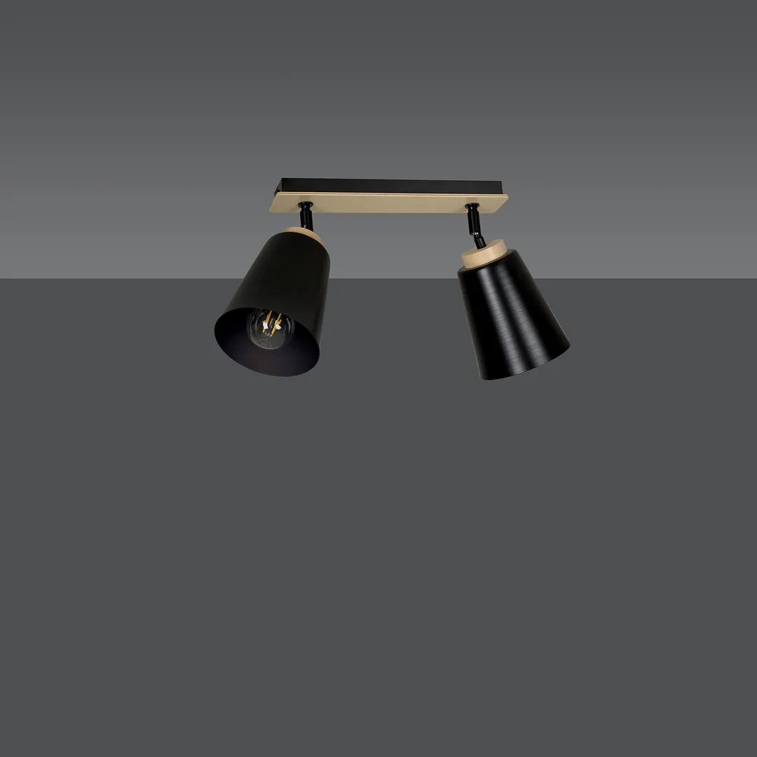 Lampa sufitowa ATLAS 2 czarny naturalny — zdjęcie 6