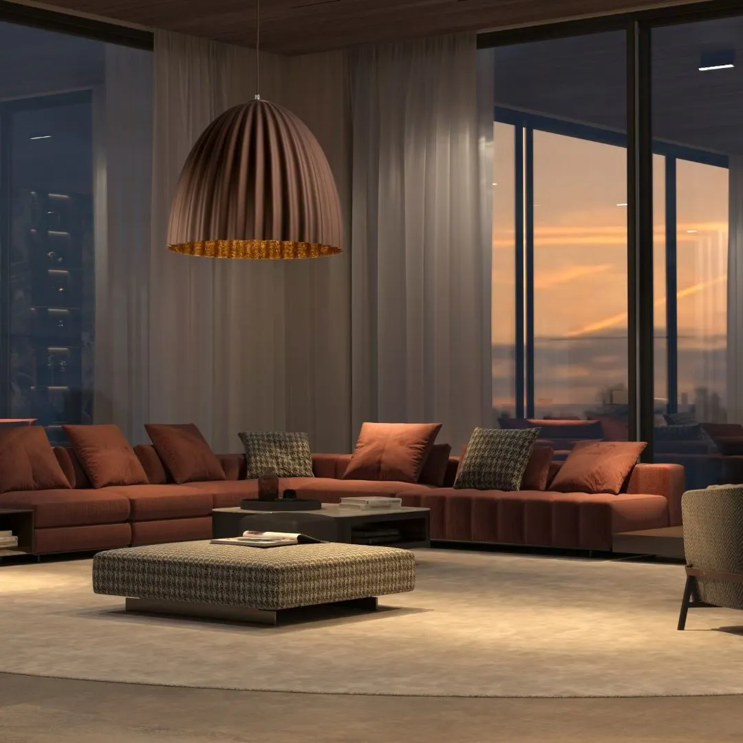 Lampa wisząca TELMA 70 miedziana ryflowana - SI_32032