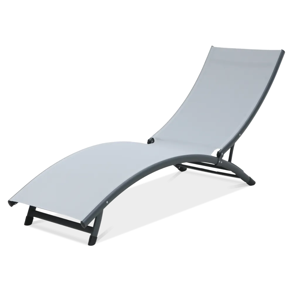 Leżak ogrodowy basenowy STAR 186 cm składany jasnoszary - FG005986