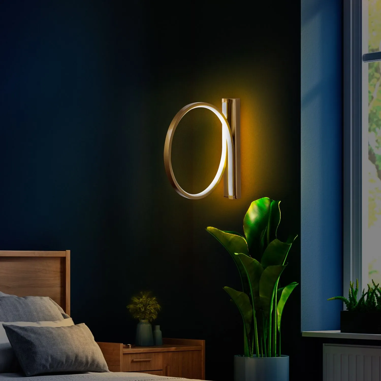 Lampa ścienna kinkiet HALKA 50x30 cm złota - ASI_119FRS1103