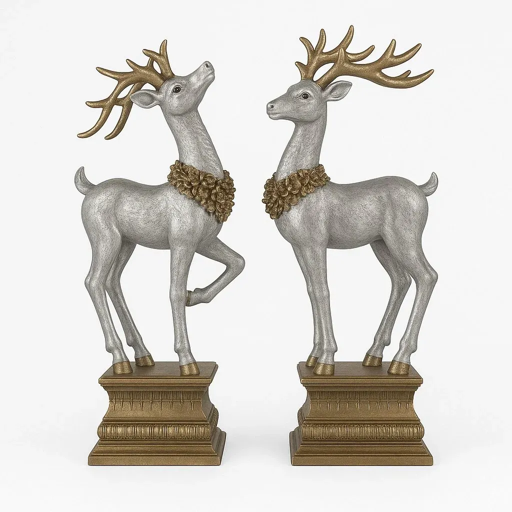 Figurka RENIFER 2 sztuki srebrno-złote Figurka RENIFER 2 sztuki srebrno-złote