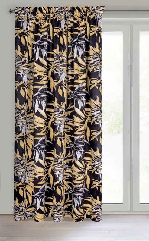ZASŁONA CZARNA ZOJA NA TAŚMIE 140 X 270 CM CZARNY - EU_385816