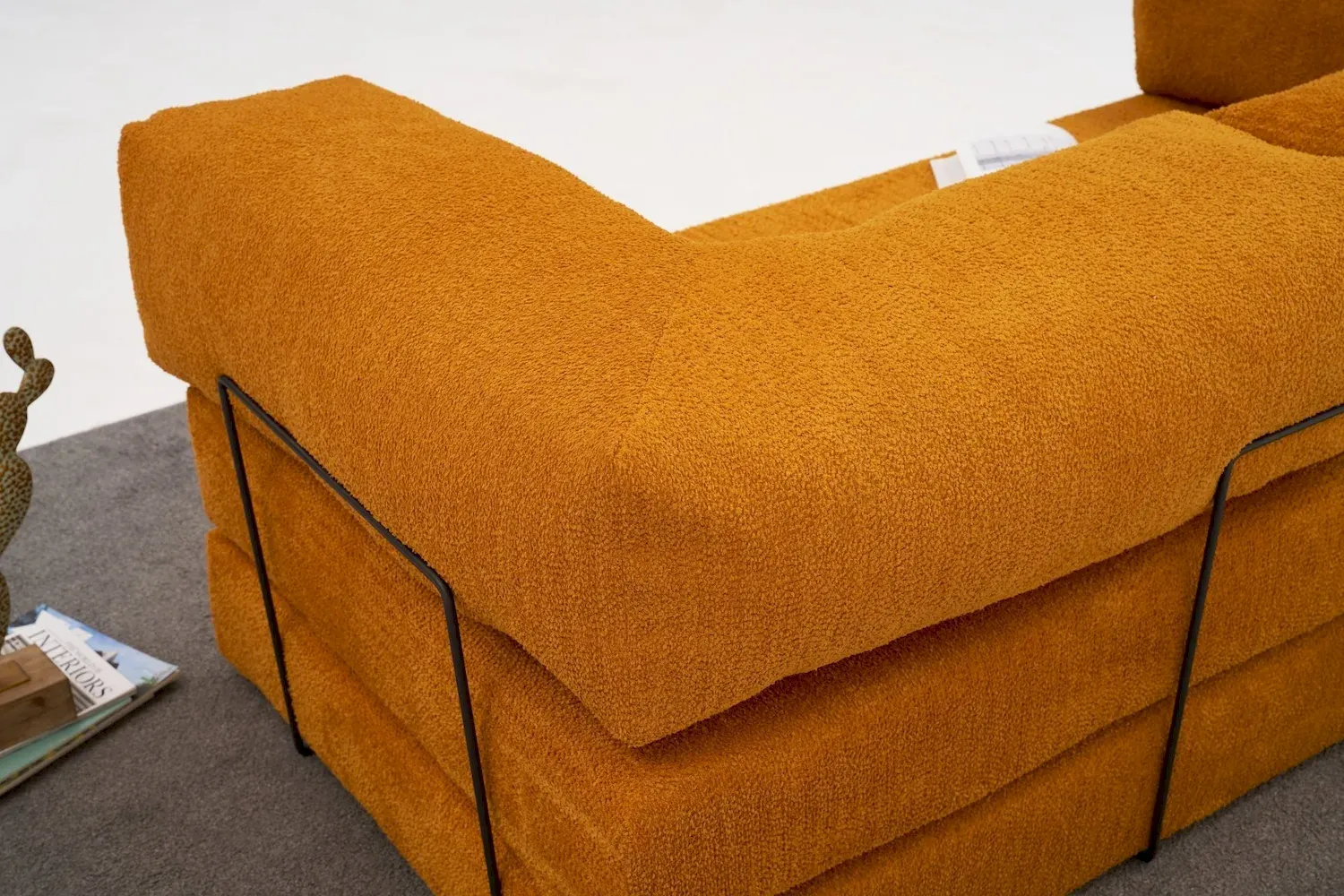 Sofa 3-osobowa rozkładana COMFORT pomarańczowa — zdjęcie 7