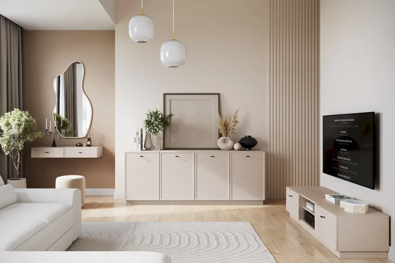 Toaletka wisząca z 2 szufladami LORINI 100 - cashmere uchwyt T-bar czarny - B_166708