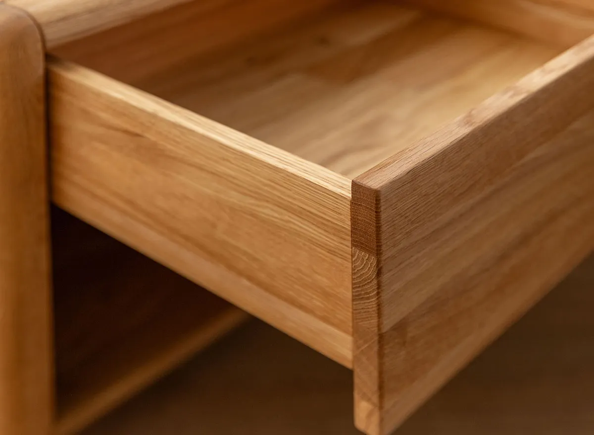 Szafka nocna dębowa z 1 szufladą i półką RONDA Dębowy Sen dąb olejowany - ZINAK1