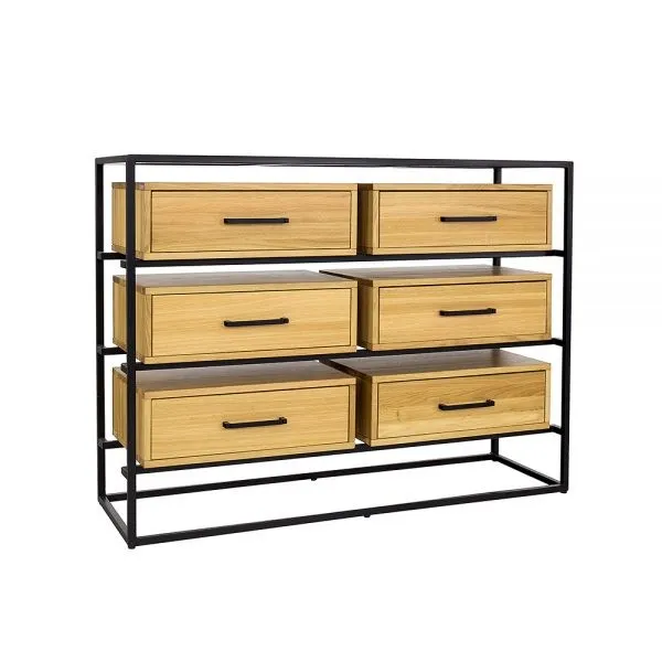 Komoda dębowa KD371 Surowy nielakierowany DREWMAX - 40937