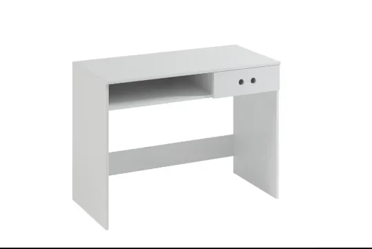 Biurko z szufladą i półką CUBE 110 cm białe Meble, Tabela, Biurko, Skrzynka pocztowa