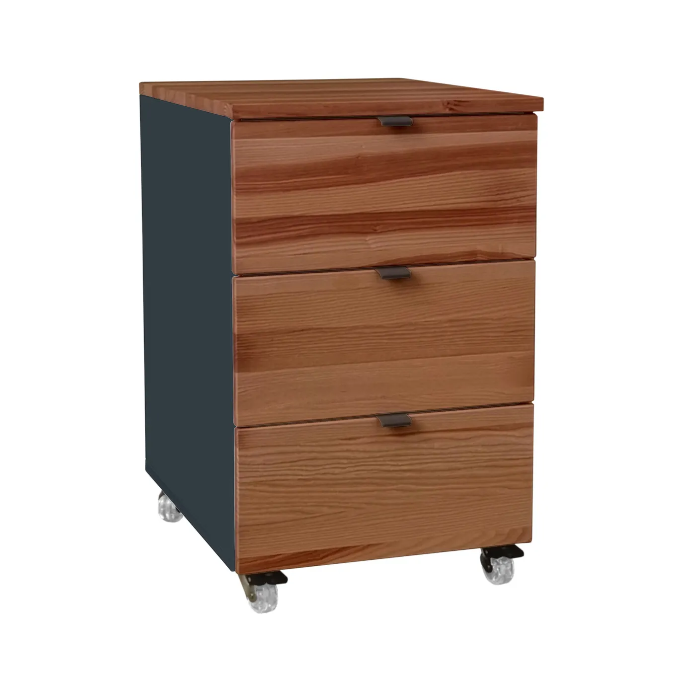 Kontenerek pod biurko z szufladami LUKA na kółkach 41x50 grafitowy/kolor dębu Szuflada, Meble, Szafka, Skrzynka pocztowa