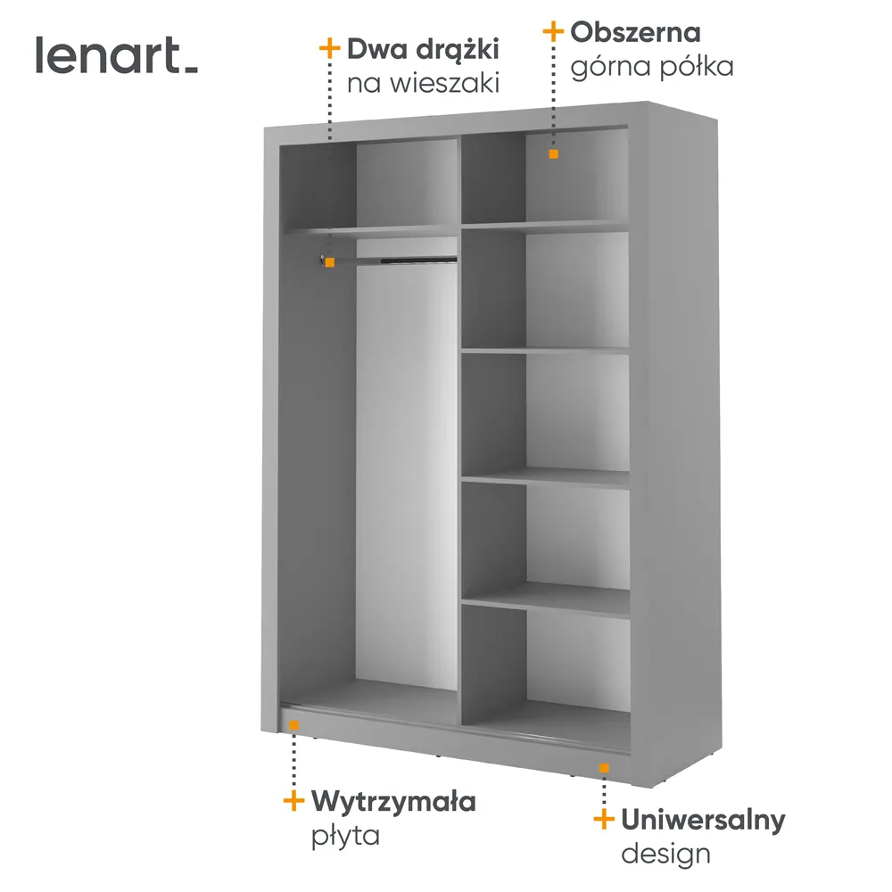 Szafa 2-drzwiowa ARTI AR-04 150cm szara - AR4S