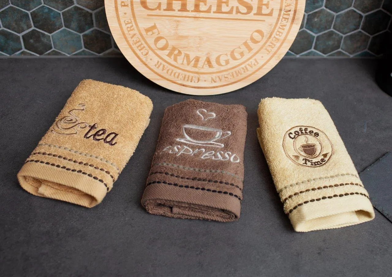 Ręczniki kuchenne 30x50 zestaw 3 szt. COFFEE 001 - FARO_28547