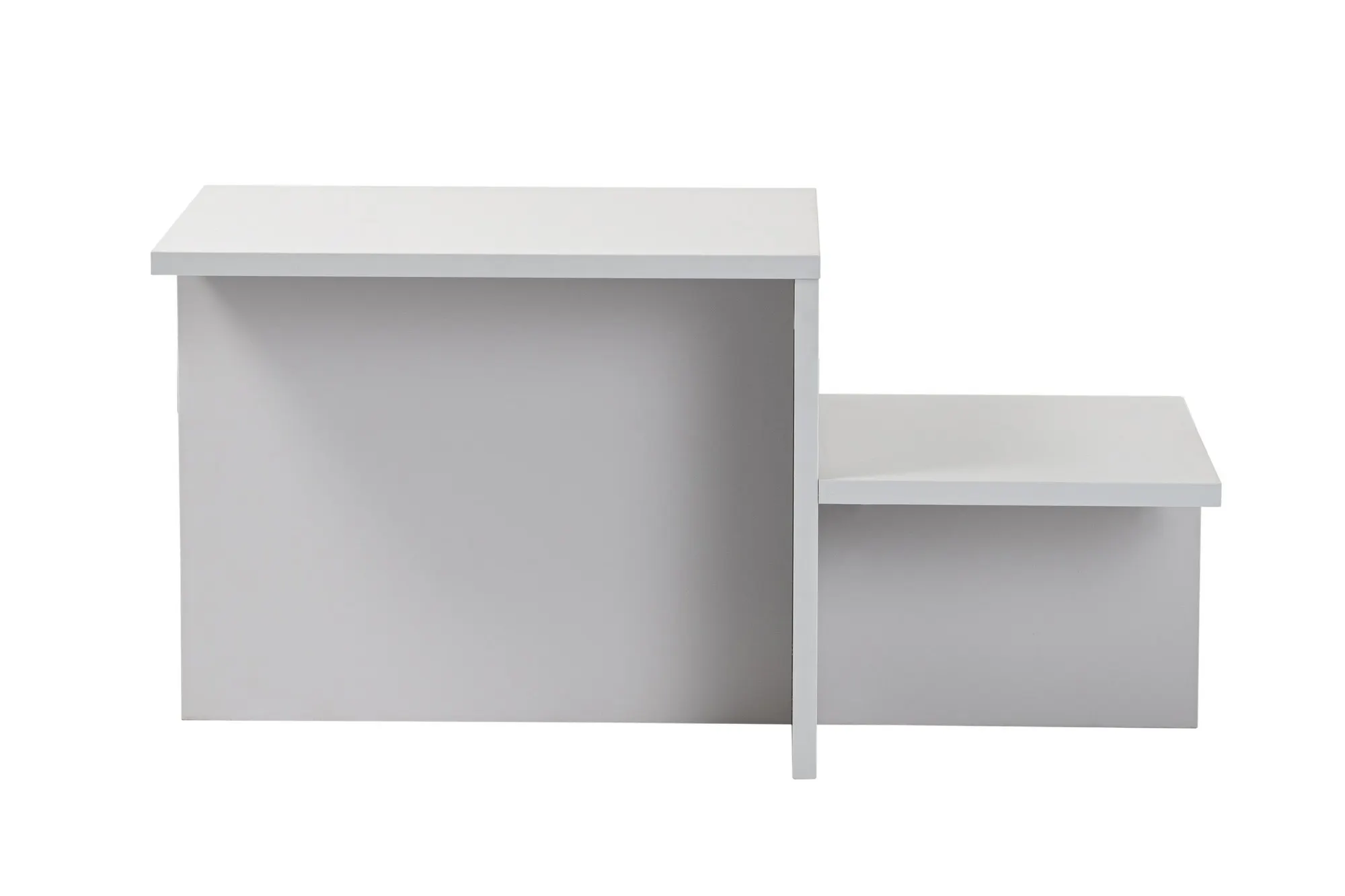 Stolik kawowy z boczną półką HARMONY 40x80 jasnoszary
